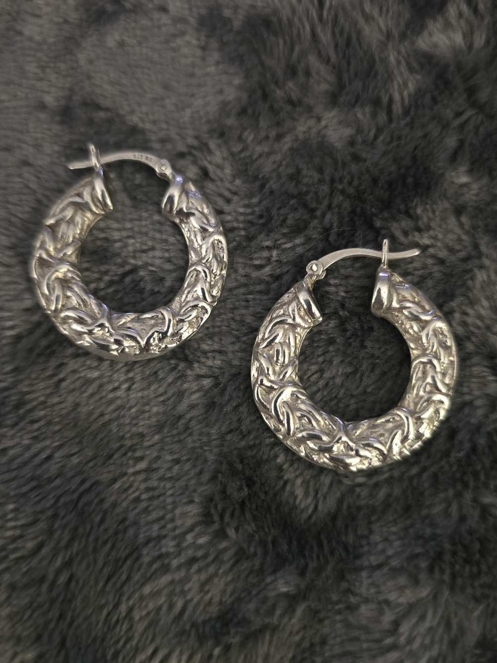 Byzantine Sterling Silver Hoop Earrings 925